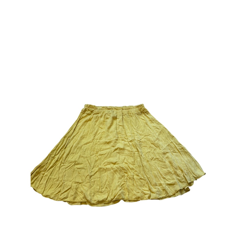Mida Womens Skirt Size M Yellow Elastic Waist Flowy Boho Made in Italy